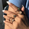 Colorful Stone Metalic Finger Rings Joint Combination Rings For Women Girl Rings - ROUTINE FASHION