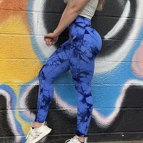 Tie Dye Leggings Women Fitness Yoga Pants Seamless Push Up Workout Tights Gym Sports Legging - ROUTINE FASHION