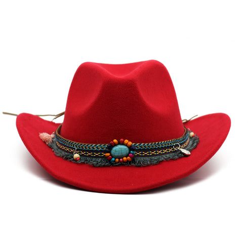 Cowboy Hats Curled Felt Riding Men And Women - ROUTINE FASHION