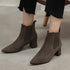 Short Boots Women's Leather Boots Boots Women's Boots Thick Heel Mid-heel Boots - ROUTINE FASHION