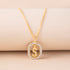 Crystal Letter Necklace Gold Name Initial Alphabet Oval Pendant Necklaces For Women - ROUTINE FASHION