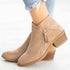 Ankle Boots For Women Low Heels Side Zipper Shoes - ROUTINE FASHION