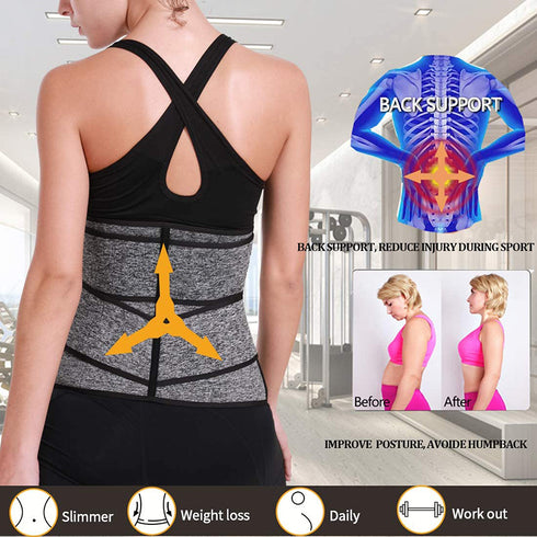 Tummy Sweat Shapewear Bodysuits Women Waist Trainer Slimming 2-3 Belts Workout Shaper Corset - ROUTINE FASHION