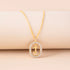 Crystal Letter Necklace Gold Name Initial Alphabet Oval Pendant Necklaces For Women - ROUTINE FASHION