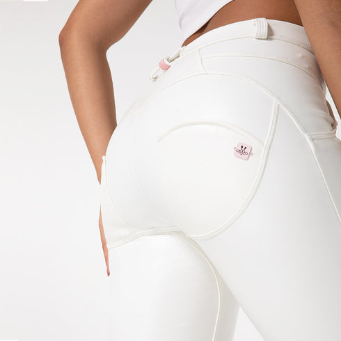 White PU Leather Pants For Women To Wear Fitness - ROUTINE FASHION