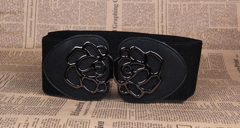 3 Women's Belts Elastic Belts Belts Rose Buckle Belts Tight Belts - ROUTINE FASHION