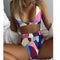 Split Swimsuit Women Geometric Pattern Printing - ROUTINE FASHION