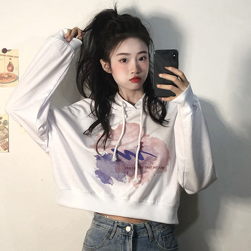 Women's Small Black Cropped Hoodie - ROUTINE FASHION