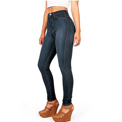 Women's High Waist Stretch Jeans Skinny - ROUTINE FASHION