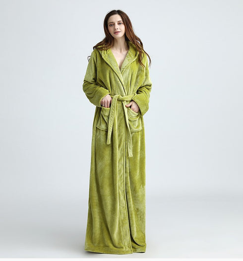 Nightgown Mink Velvet Men's And Women's Bathrobe Hooded - ROUTINE FASHION