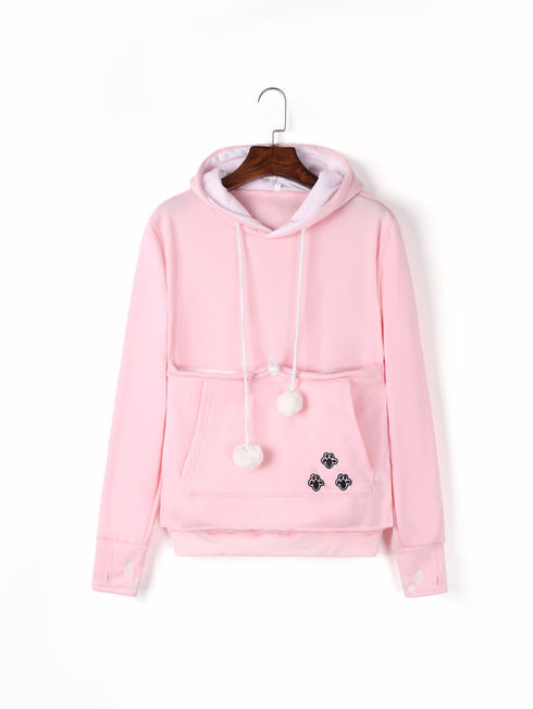 Cute Hoodies Pullover Sweatshirts With Pet Pocket For Cat Clothes Winter Women - ROUTINE FASHION