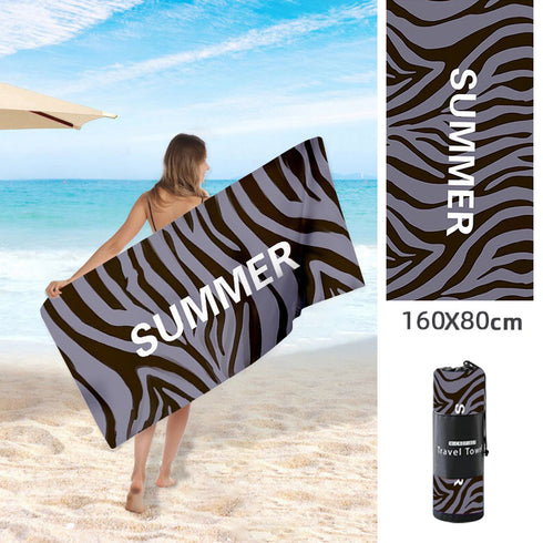 Double Sided Fleece Printed Beach Towel Microfiber Beach Towel - ROUTINE FASHION