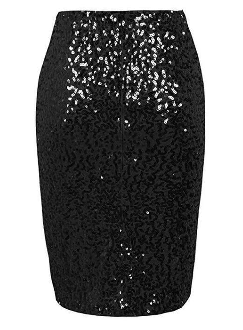 Women's Sequined High Waist Skinny Bling Mini Skirt For Women - ROUTINE FASHION