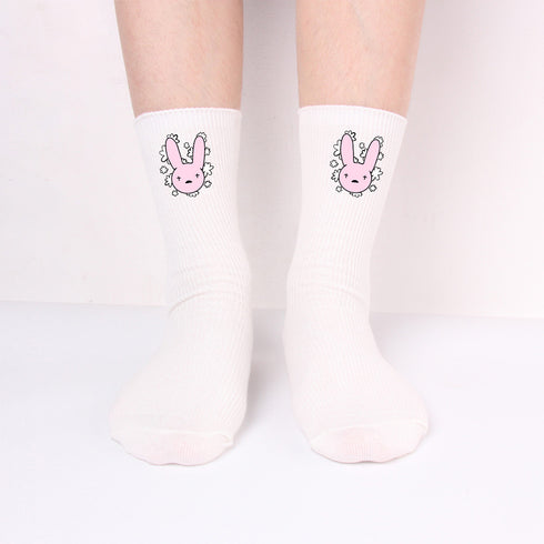 Bad Rabbit Socks Black And White Long Cotton Socks Knitted Socks For Men And Women - ROUTINE FASHION