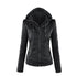 Women's Short Leather Pu Leather Jacket - ROUTINE FASHION
