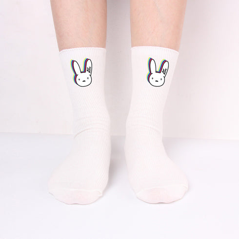 Bad Rabbit Socks Black And White Long Cotton Socks Knitted Socks For Men And Women - ROUTINE FASHION