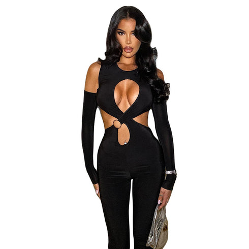 Women's cut-out patchwork bodysuit - ROUTINE FASHION