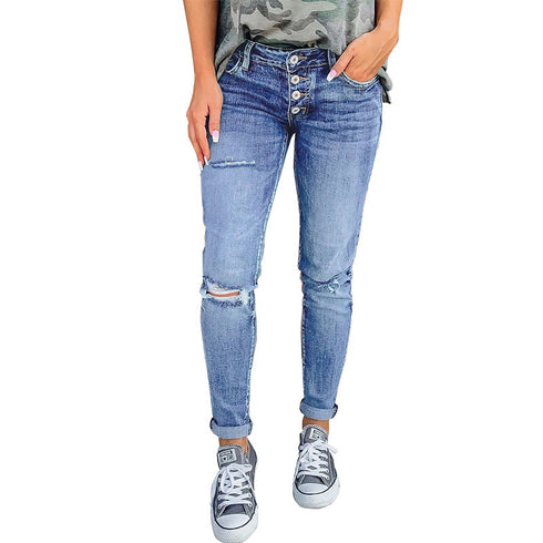 Women Hand Worn High Rise Cropped Jeans - ROUTINE FASHION