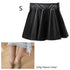 High waist Faux Leather Skirt sun skirt pleated skirt - ROUTINE FASHION