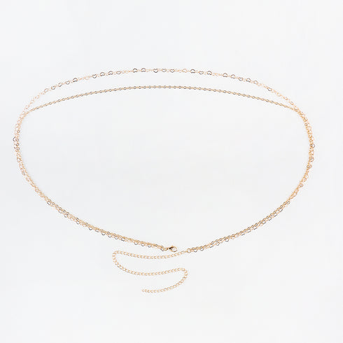 Sexy Metal Chain Double Body Chain Gold Heart Everything Stylish Beach Waist Chain Accessories Personality Waist - ROUTINE FASHION