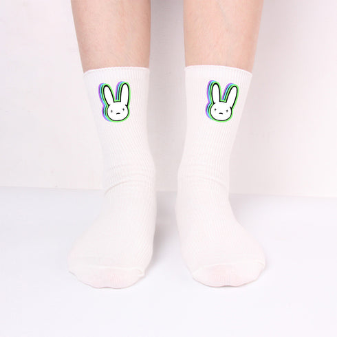 Bad Rabbit Socks Black And White Long Cotton Socks Knitted Socks For Men And Women - ROUTINE FASHION