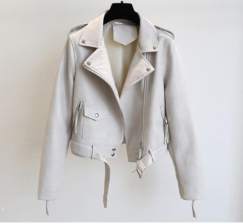 Women's Short Leather Jacket Spring And Autumn - ROUTINE FASHION