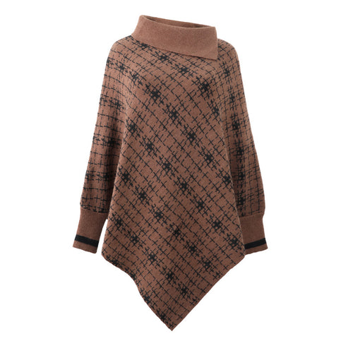 Contrasting Side Lapel Cape Shawl - ROUTINE FASHION