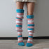 Women's Striped Over-the-knee Knitted Pile Socks - ROUTINE FASHION