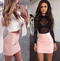 HOT Fashion Women Shiny Leather Skirts Female Solid Bodycon Pencil Short Mini Skirt Woman Zipper High Waist Skirt - ROUTINE FASHION