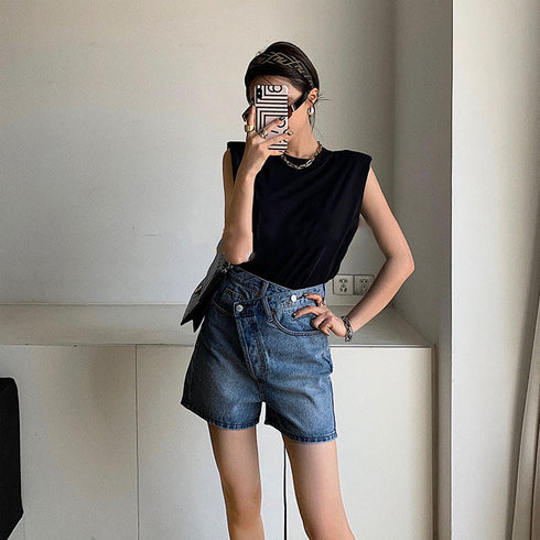 Sleeveless straight shirt T-shirt women - ROUTINE FASHION
