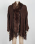 Fringed cloak shawl fur collar cape cardigan women - ROUTINE FASHION