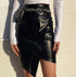 OFFICE EXECUTIVE BLACK FAUX LEATHER SKIRT - ROUTINE FASHION