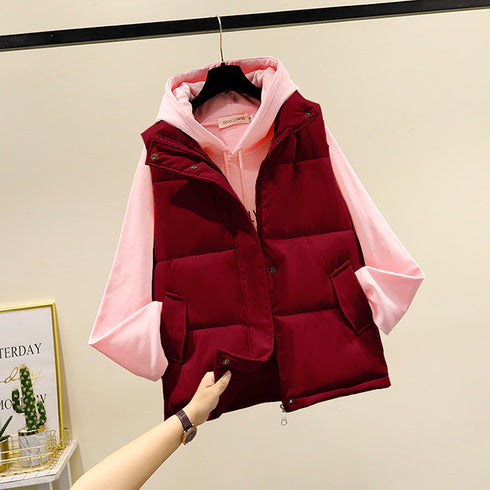 Loose Waistcoat Cotton-padded Jacket Student Vest - ROUTINE FASHION