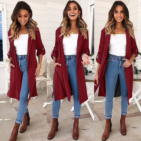 Women's long trench coat jacket - ROUTINE FASHION