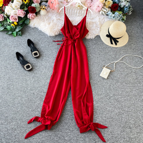 Women ’s V-neck jumpsuit - ROUTINE FASHION