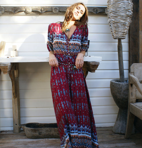 Women Beach Boho Maxi Dress - ROUTINE FASHION