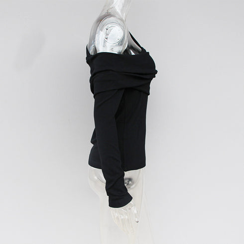 Sexy strapless women's T-shirt women - ROUTINE FASHION