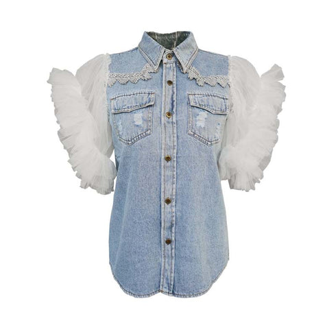 Frayed denim jacket women - ROUTINE FASHION