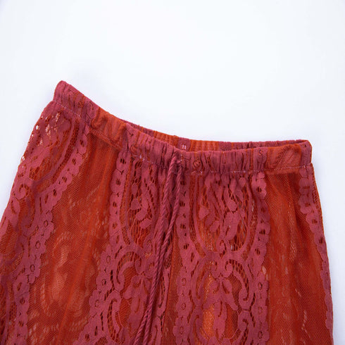 Lace perspective trousers women lace - ROUTINE FASHION