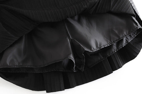 Women's Pleated Faux Skirt Leather Skirt - ROUTINE FASHION