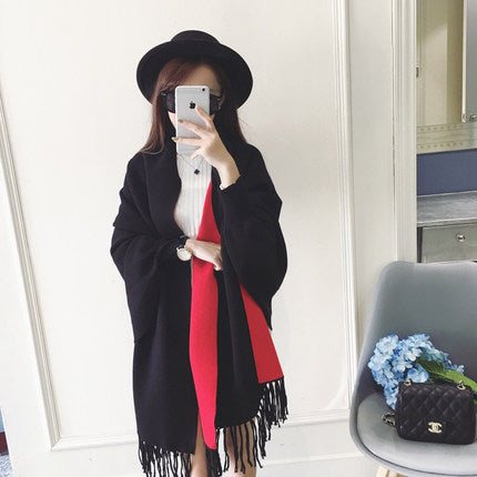 Cape cloak imitation cashmere shawl scarf - ROUTINE FASHION