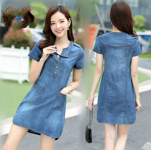 Loose denim dress - ROUTINE FASHION