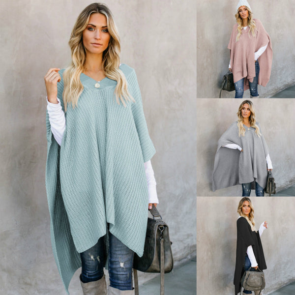 Cape sweater knitted top sweater - ROUTINE FASHION