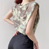 Tie-dyed shoulder pads casual T-shirt vest women - ROUTINE FASHION