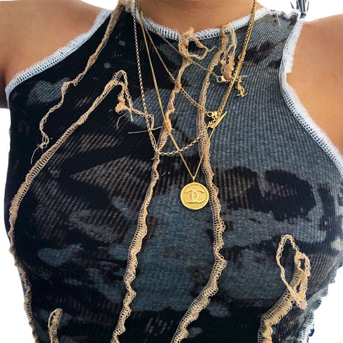 Women's Round Neck Sleeveless Fashion Printed T Shirt Women - ROUTINE FASHION