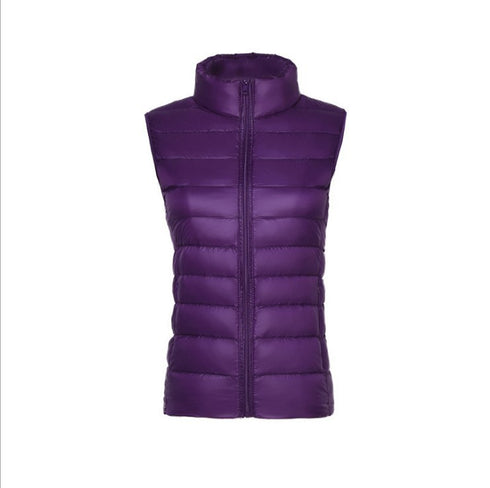 Stand-up Collar Lightweight Down Jacket Women's Vest - ROUTINE FASHION