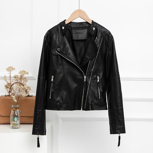 Women's leather short jacket - ROUTINE FASHION