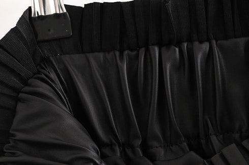 Women's Pleated Faux Skirt Leather Skirt - ROUTINE FASHION