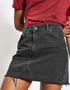 High Waist Denim Mini Jeans Skirt - ROUTINE FASHION