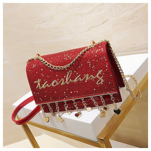 Fashion tassel Love Pendant messenger bag - ROUTINE FASHION